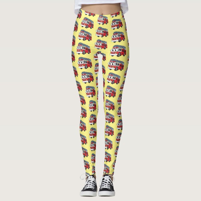 Leggings Personalizado de motor de fuego alegre (Anverso)