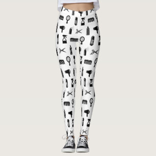 Leggings PERSONALIZADO de patrón de salón y peluquero COL
