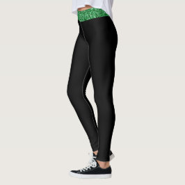 Leggings Personalizado de primera fila Purpurina verde irla