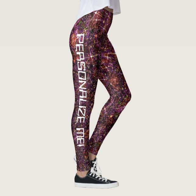 Leggings Personalizado de Purpurina de galaxia subatómica e (Derecha)