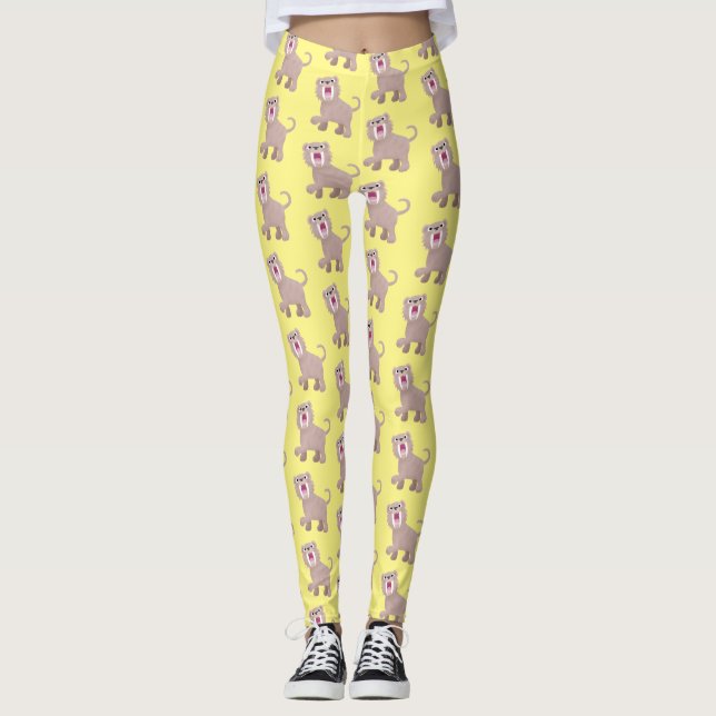 Leggings Personalizado de Smilodon del tigre dientes de Cut (Anverso)