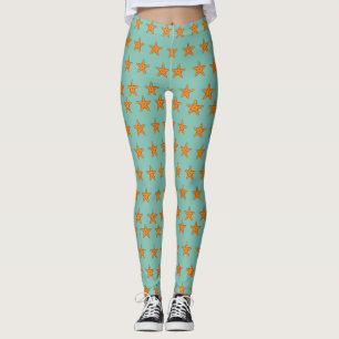 Leggings Personalizado de Starfish Naranja Cute
