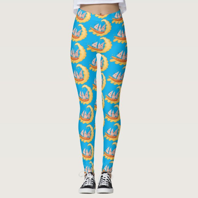 Leggings Personalizado de surf con chips de maíz de nachos (Anverso)