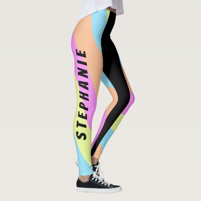 Leggings Personalizado del equipo escolar colorido de banda (Derecha)