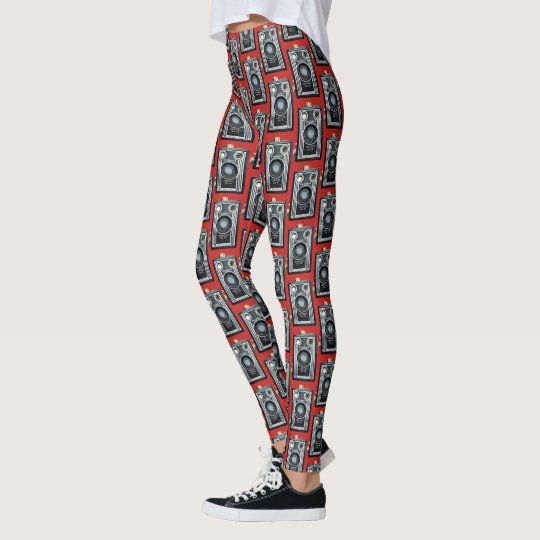 Leggings Personalizado del rojo de la cámara del brownie