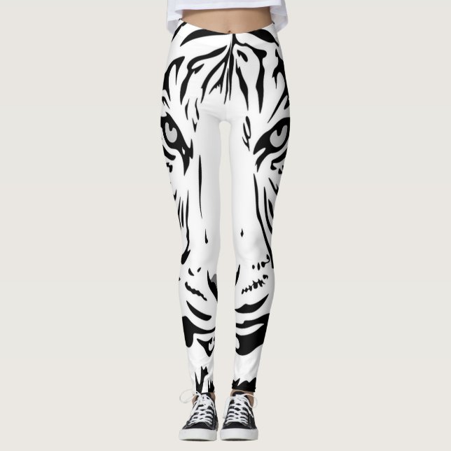 Leggings Personalizado del tigre blanco (Anverso)