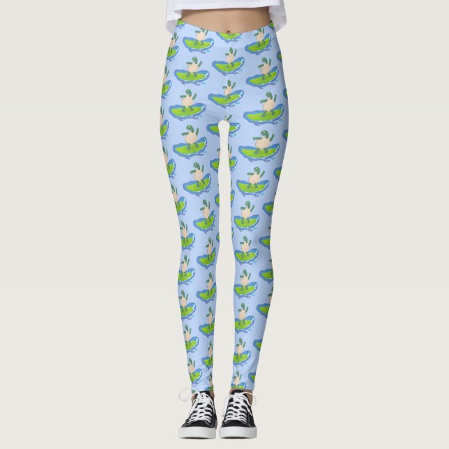 Leggings Personalizado divertida de la ola de tortugas (Anverso)