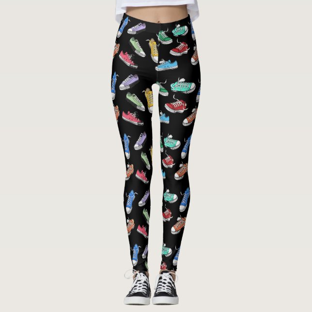 Leggings Personalizado gracioso humorístico corre zapatos (Anverso)
