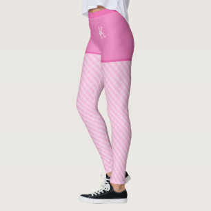 Leggings Personalizado inicial del patrón Gingham de moda r