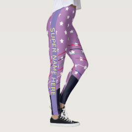 Leggings Personalizado lindo púrpura súper héroe 14 de juli
