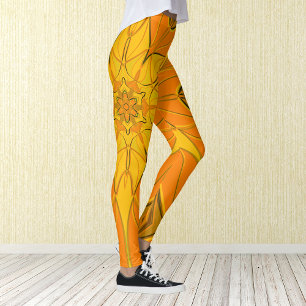 Leggings Personalizado Mandala Flor Amarillo