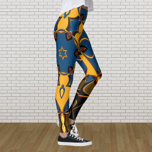 Leggings Personalizado Mandala Flor amarillo azul y Naranja