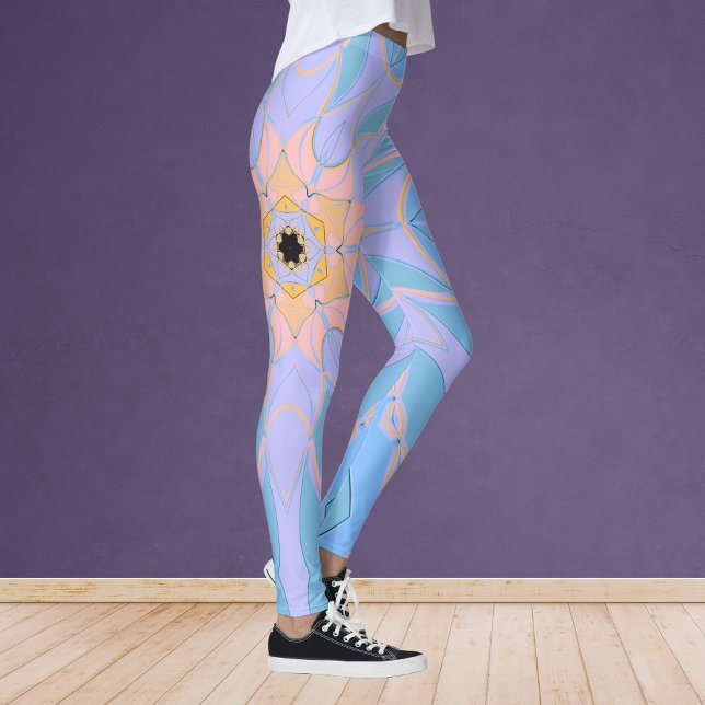 Leggings Personalizado Mandala Flor azul y amarillo (Subido por el creador)