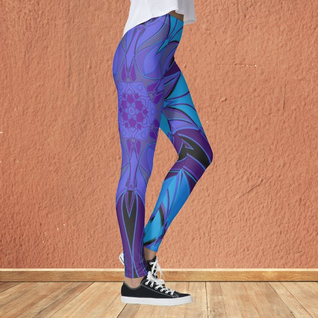 Leggings Personalizado Mandala Flor Azul y Púrpura (Subido por el creador)