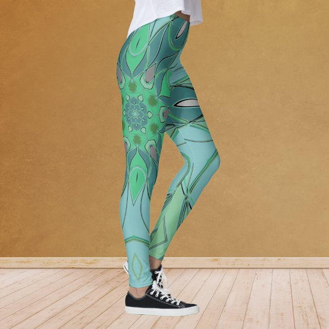 Leggings Personalizado Mandala Flor azul y verde (Subido por el creador)