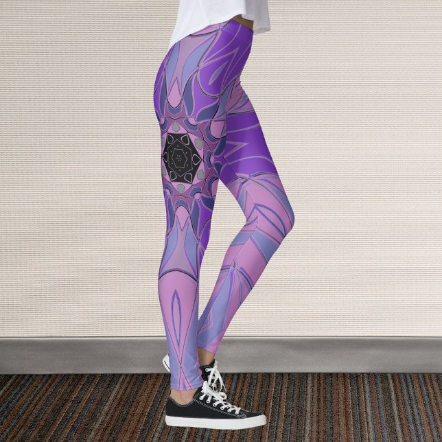 Leggings Personalizado Mandala Flor morado rosa y azul (Subido por el creador)