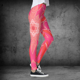 Leggings Personalizado Mandala Flor Rosa