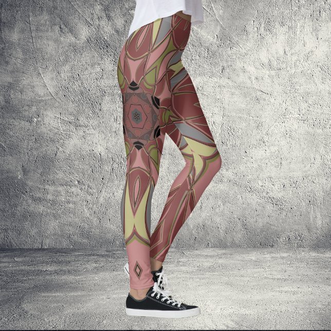Leggings Personalizado Mandala Flor rosa y amarillo (Subido por el creador)