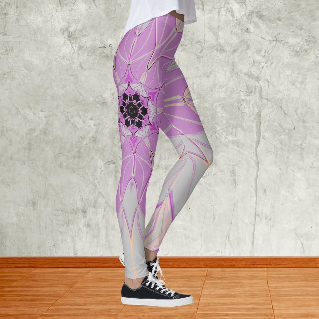 Leggings Personalizado Mandala Flor rosa y blanco (Subido por el creador)