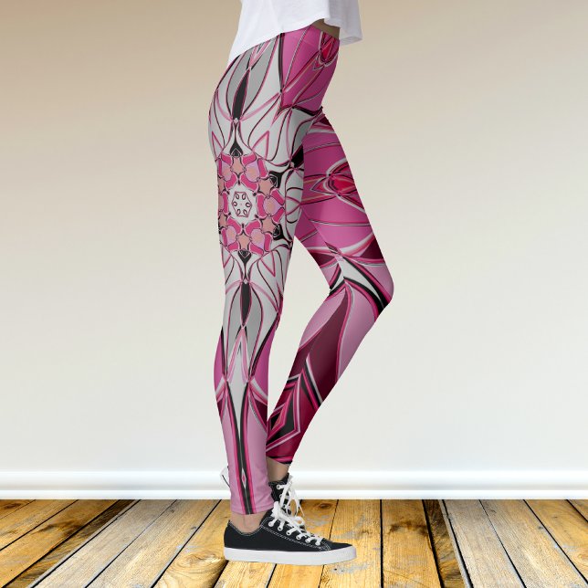 Leggings Personalizado Mandala Flor rosa y blanco (Subido por el creador)