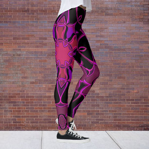 Leggings Personalizado Mandala Flor rosa y negra