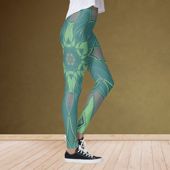 Leggings Personalizado Mandala Flor Verde y Azul (Subido por el creador)