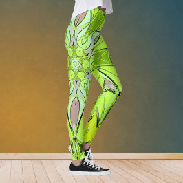 Leggings Personalizado Mandala Flor verde y rosa