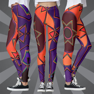 Leggings Personalizado Mandala Morado y Naranja