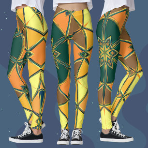 Leggings Personalizado Mandala Naranja amarillo y verde