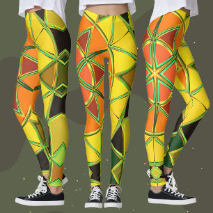 Leggings Personalizado Mandala Naranja amarillo y verde