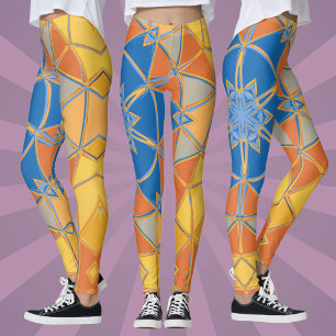 Leggings Personalizado Mandala Naranja azul y amarillo