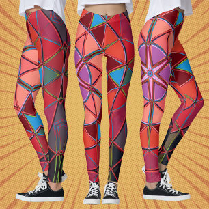 Leggings Personalizado Mandala rosa Rojo y Azul