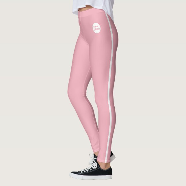Leggings Personalizado moderno logotipo comercial Baby Pink (Izquierda)