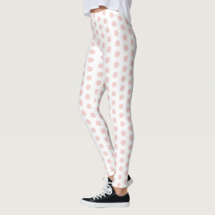 Leggings Personalizado Moderno Y Elegante Rubor Rosa Y Blan