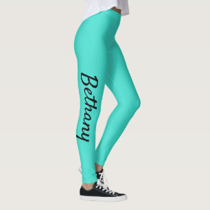 Leggings Personalizado personalizado turquesa XS (0-2) a XL