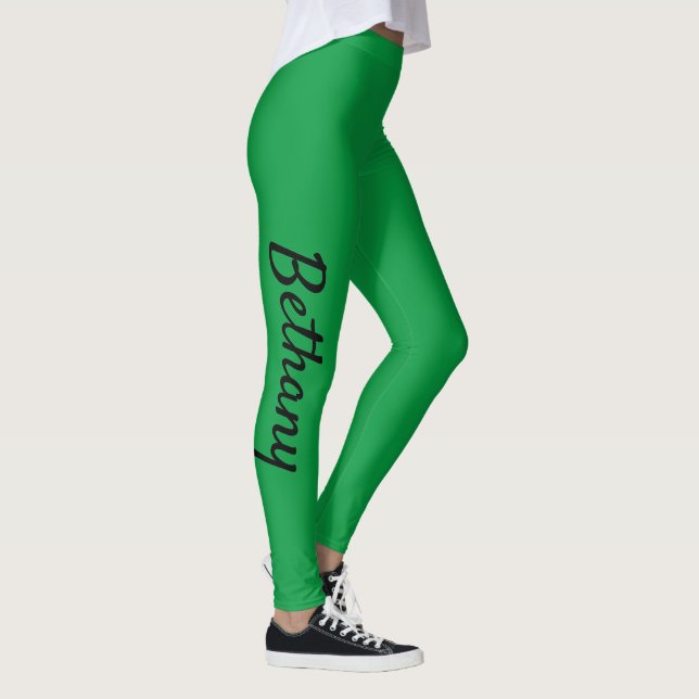 Leggings Personalizado personalizado verde XS (0-2) a XL (1 (Derecha)
