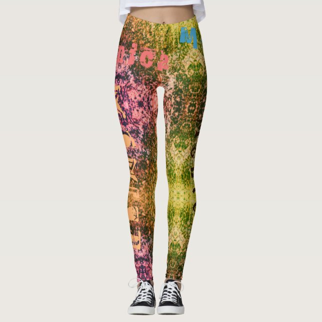 Leggings Personalizado Repetir Nombre Naturaleza Leyendas (Anverso)
