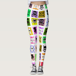 Leggings Personalizado Skulls Polka hace Día de la Muerta P