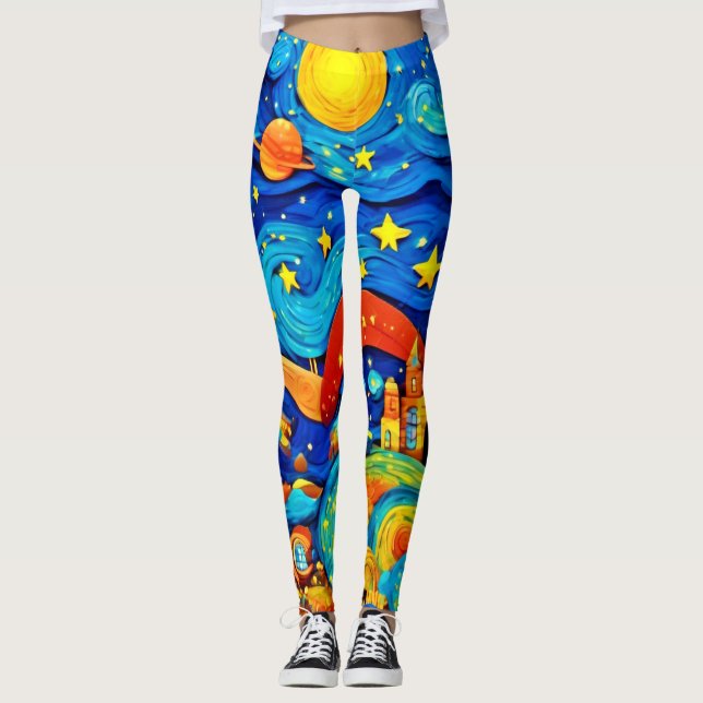 Leggings Personalizado Starry Night Art (Anverso)