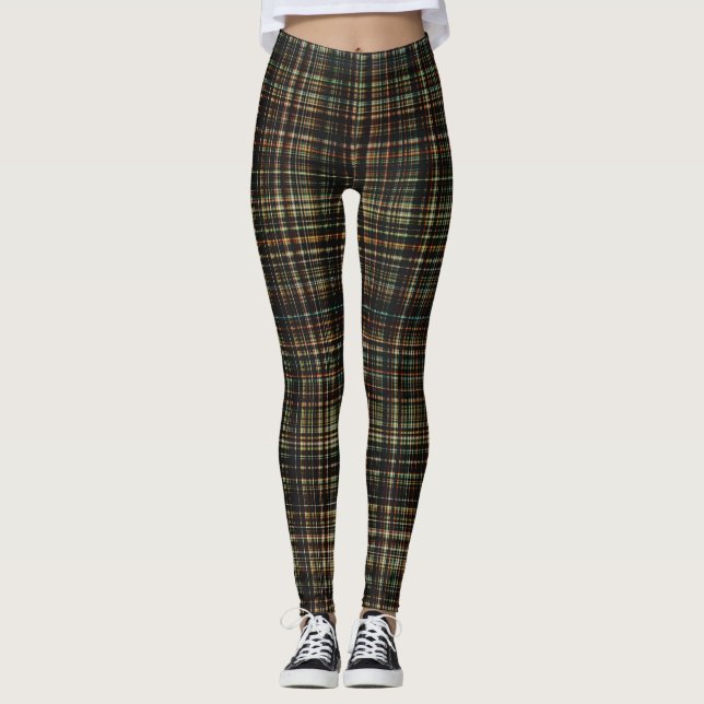 Leggings Personalizado Tartán oscuro (plaid) (Anverso)