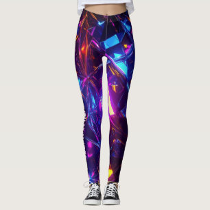 Leggings Personalizado Texto Futurista Neon Prisma Personal