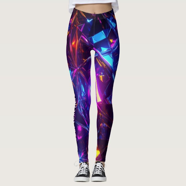 Leggings Personalizado Texto Futurista Neon Prisma Personal (Anverso)