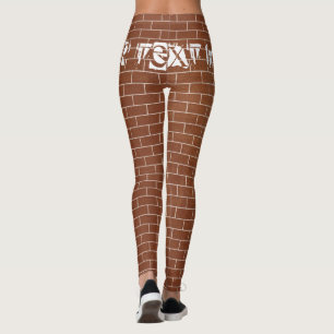 Leggings Personalizado Texto v con una pared de ladrillo - 