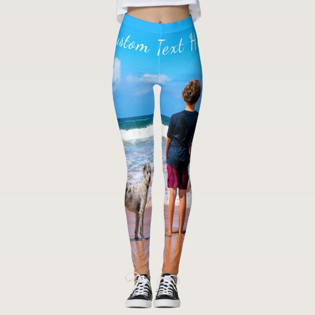Leggings Personalizado tus fotos con texto (Anverso)