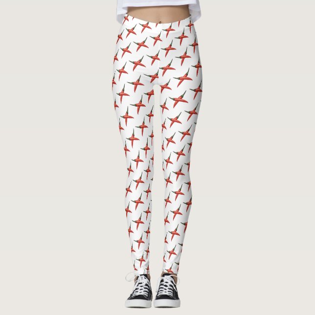 Leggings Personalizado vector de pimientos de chile rojo (Anverso)