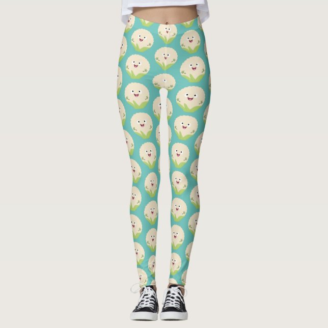 Leggings Personalizado vegetal de coliflor alegre y dulce (Anverso)