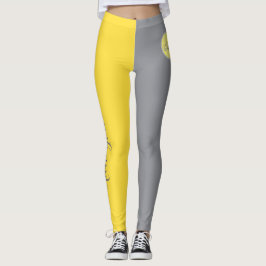 Leggings Personalizar Gris Amarillo Claro Y Suave