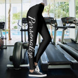 Leggings Personalizar negro y blanco (o cambiar texto/color<br><div class="desc">Fácil de diseñar tus propias leggings personalizadas de Personalizado hechas de Ricaso - añade tu propio texto - cambia el color de fondo y el color del texto y el tipo de letra haciendo clic en el personalizar</div>