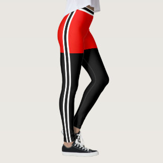 Leggings Personalize Christmas Red White Black Stripes Gift