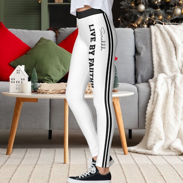 Leggings Personalize Name Quote Active Women Striped Yoga  (Subido por el creador)
